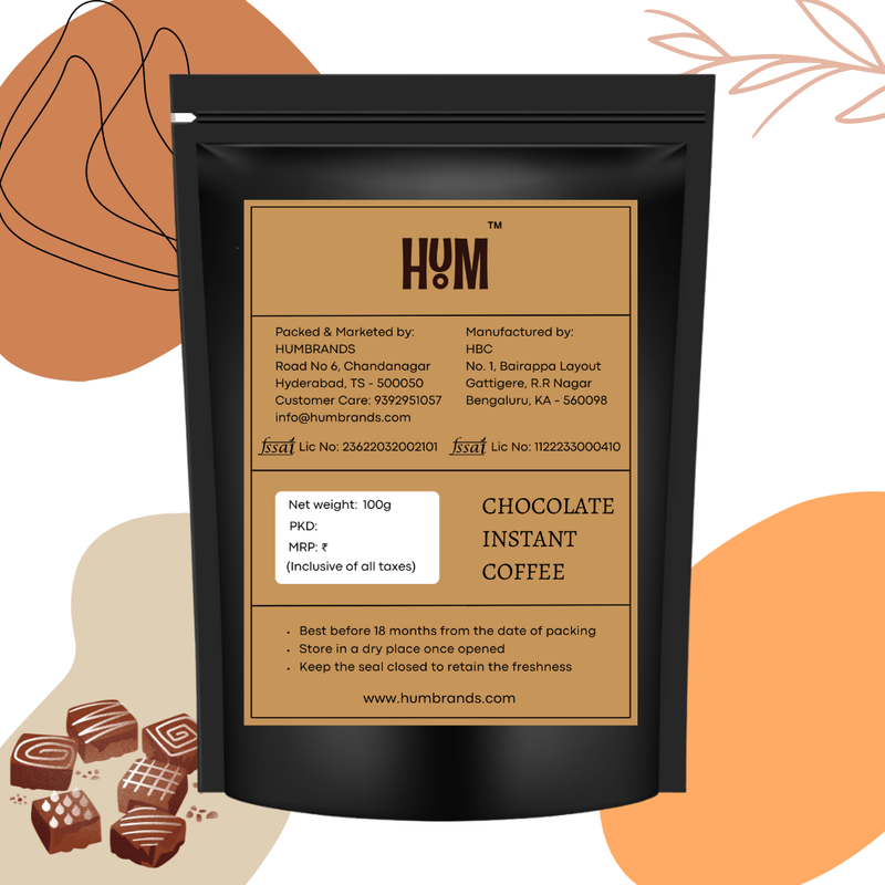HUM Chocolate Instant Coffee  | 100g | Pack of 1