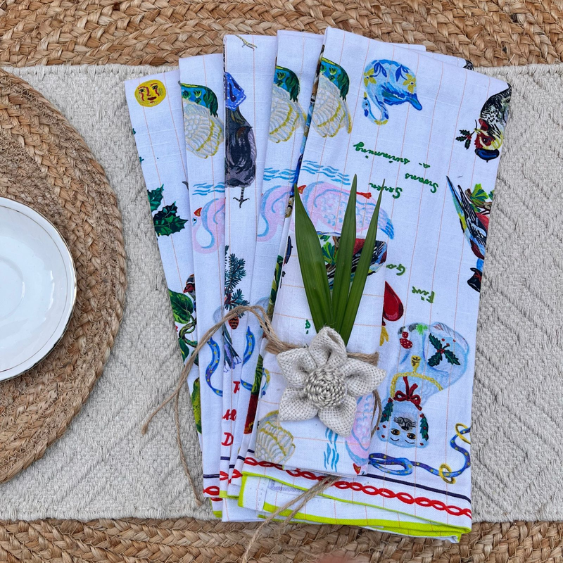 Tea Towel - Set of 6- Design 7